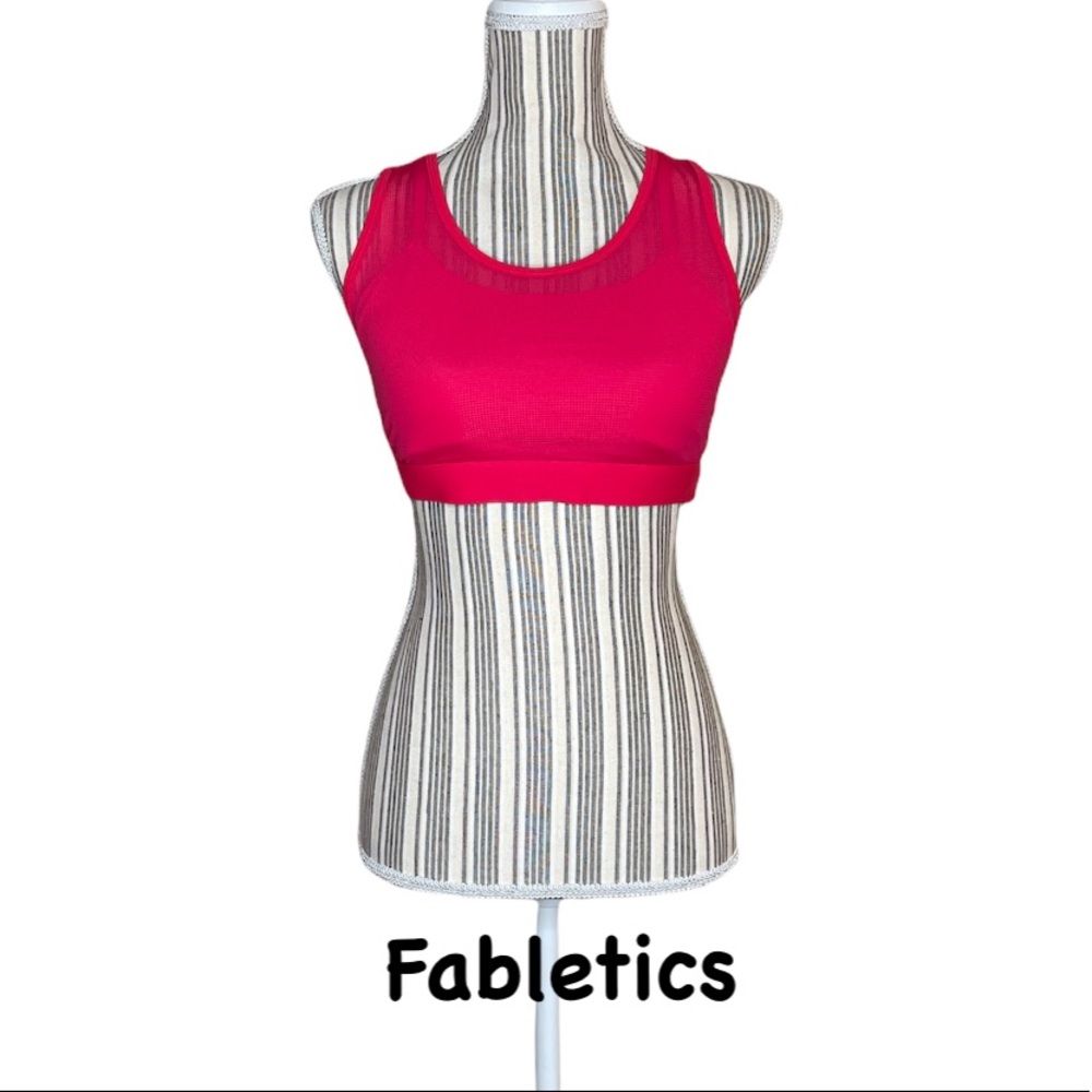 FABLETICS Strappy Workout Fitness Sports Bra With Pads Warm Pink